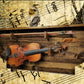 Walker Wood Gifts guitar rack Rustic Violin Display Rack and Shelf | Knotty Pine with Walnut Finish | Grandma Grandpa Musical Gift Decor
