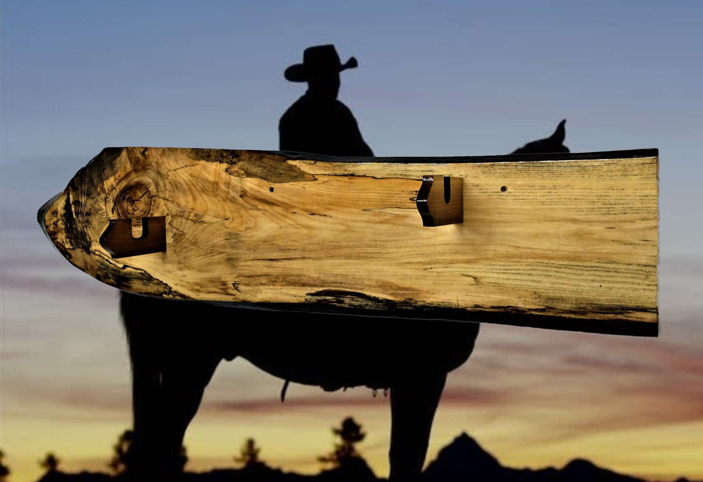 Walker Wood Gifts Gun Display Beautiful Rustic Unique Live Edge Spalted Maple Gun Rack Lever Action Rifle Wall Display Collectors Gift
