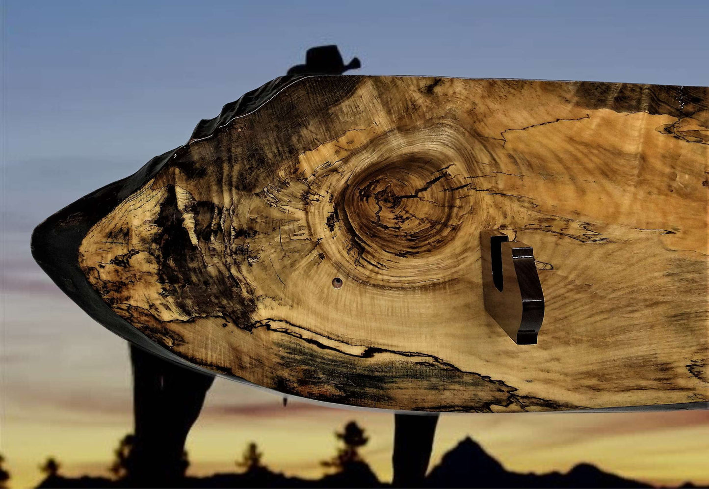 Walker Wood Gifts Gun Display Beautiful Rustic Unique Live Edge Spalted Maple Gun Rack Lever Action Rifle Wall Display Collectors Gift