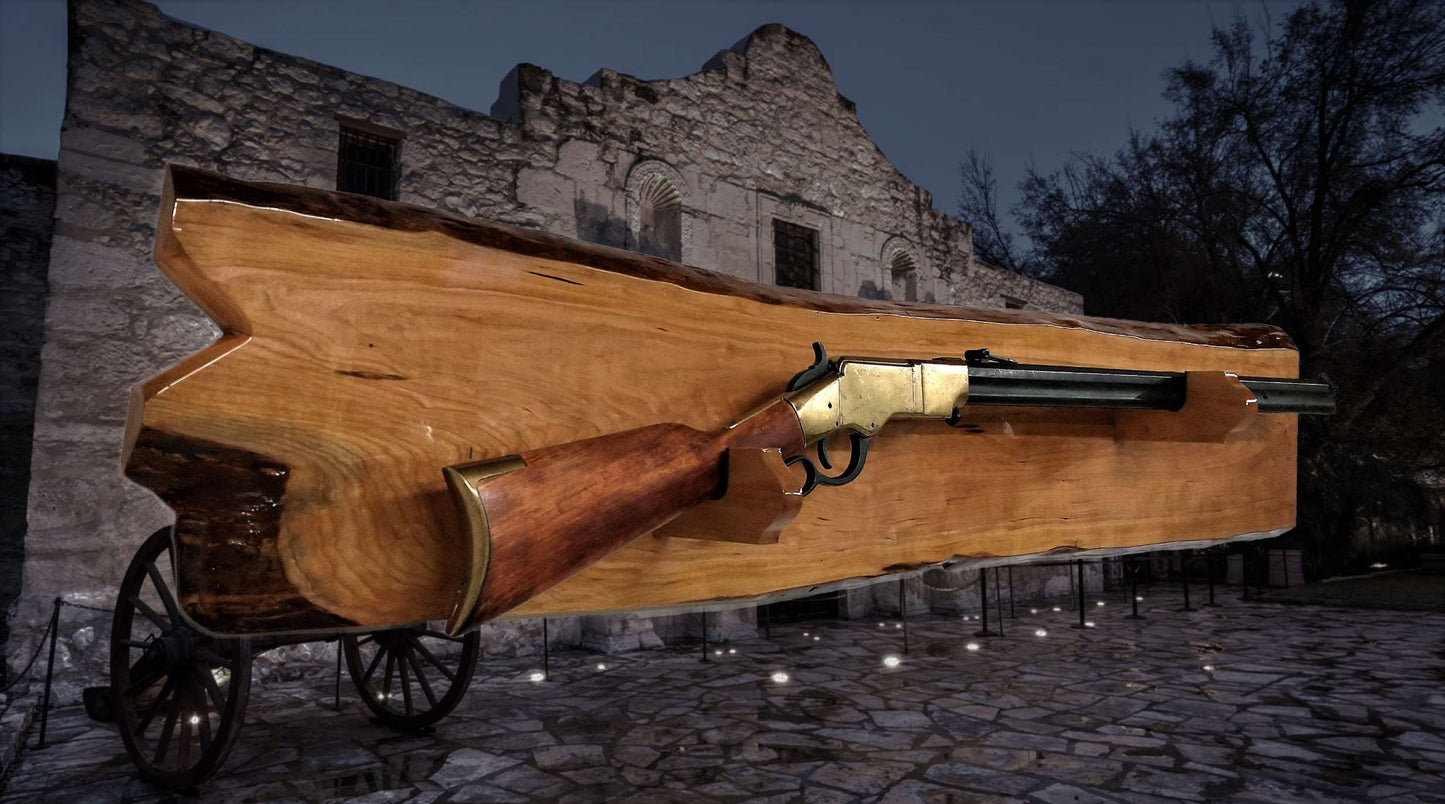 Walker Wood Gifts Gun Display Live Edge Rustic Unique Cherry Gun Rack Lever Action Rifle Wall Display Collectors Fathers Day Gift