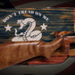 Walker Wood Gifts gun rack Patriotic "Don’t Tread On Me" Gun Rack Wall Display Collectors Piece
