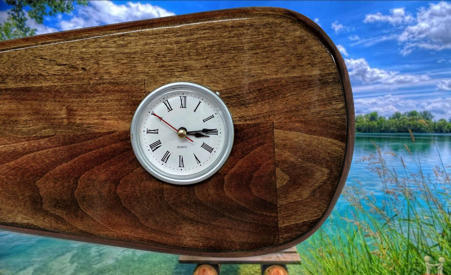 Walker Wood Gifts Lake House Rustic Cabin Boat Oar Paddle 5 Hat Coat Hooks and Clock Decor Great Gift