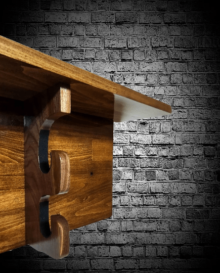 Walker Wood Gifts sword display Traditional 2 TIER SWORD Rack and Shelf Display Beautiful Walnut Finish Military Saber, Samurai Katana, Long Sword Great Collectors Gift