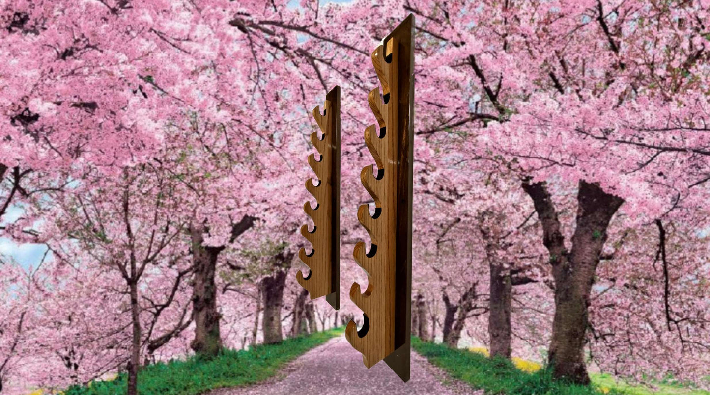 Walker Wood Gifts sword stands Copy of Large Professional 8-Tier Katana Sword Stand Exotic Quartersawn Purpleheart Collectors Gift