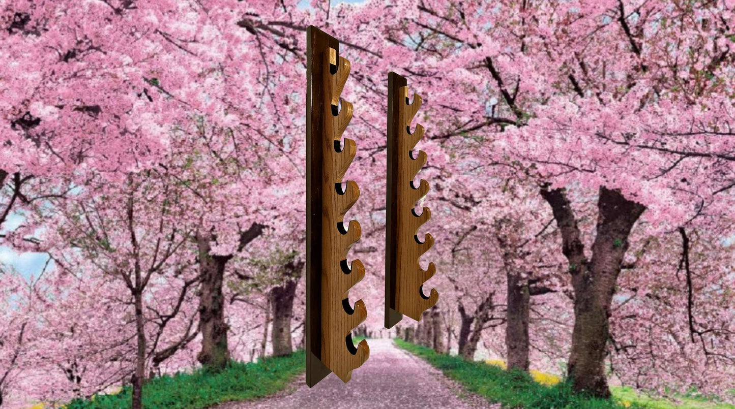 Walker Wood Gifts sword stands Copy of Large Professional 8-Tier Katana Sword Stand Exotic Quartersawn Purpleheart Collectors Gift
