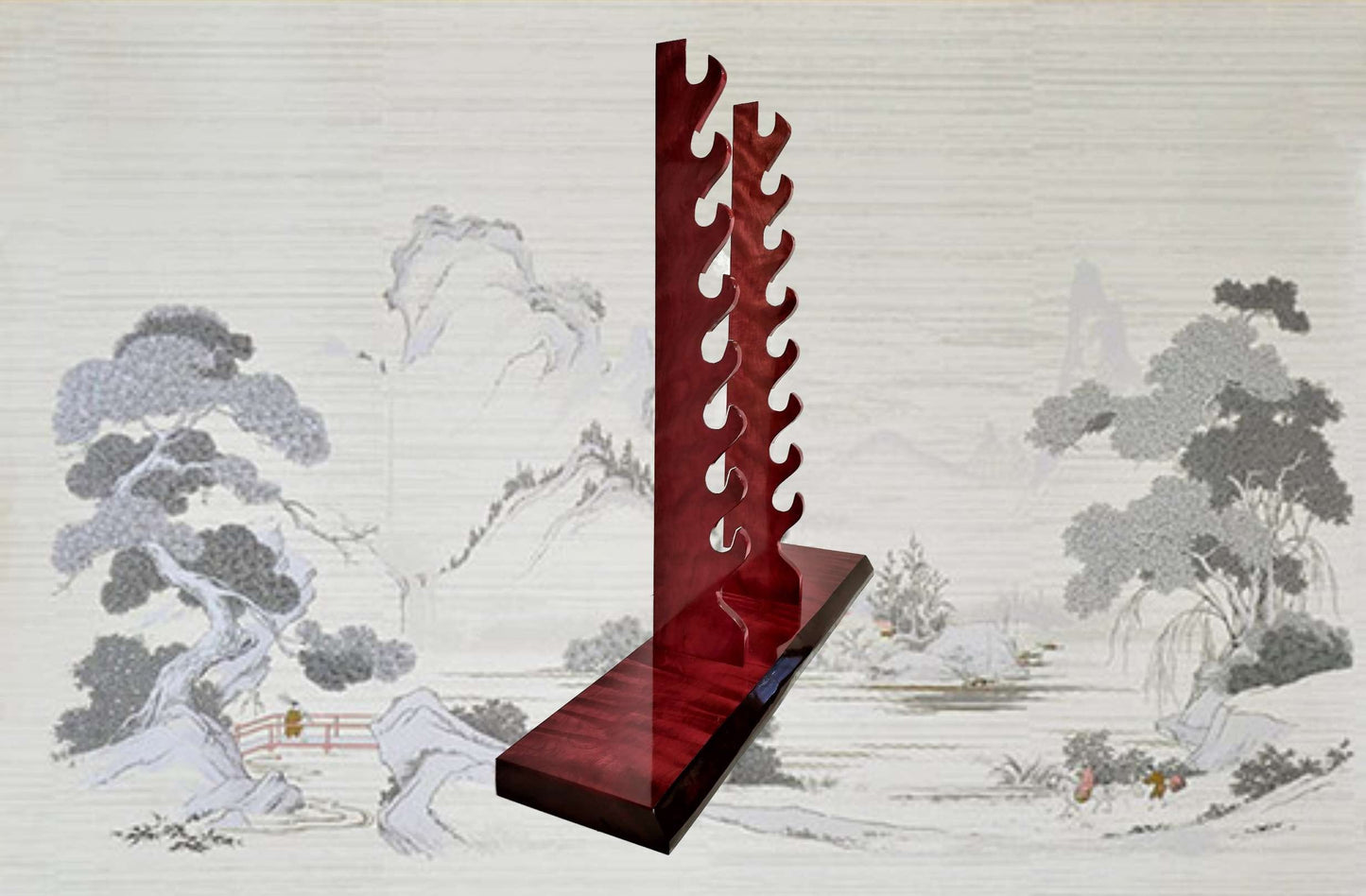 Walker Wood Gifts sword stands Large Professional 8-Tier Katana Sword Stand Quartersawn Purpleheart Collectors Gift