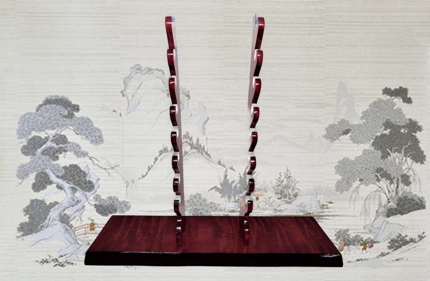 Walker Wood Gifts sword stands Large Professional 8-Tier Katana Sword Stand Quartersawn Purpleheart Collectors Gift