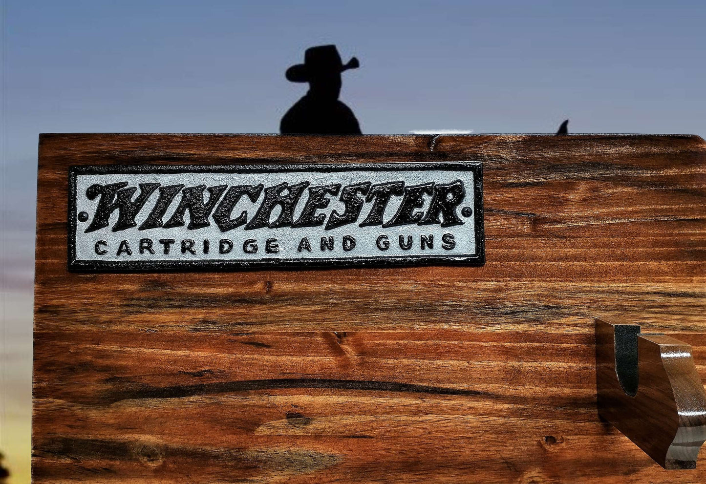 walkerwoodgifts Home & Garden Rustic 3 Place Lever Action Gun Display Winchester Plaque Bullet Style Gun Holders