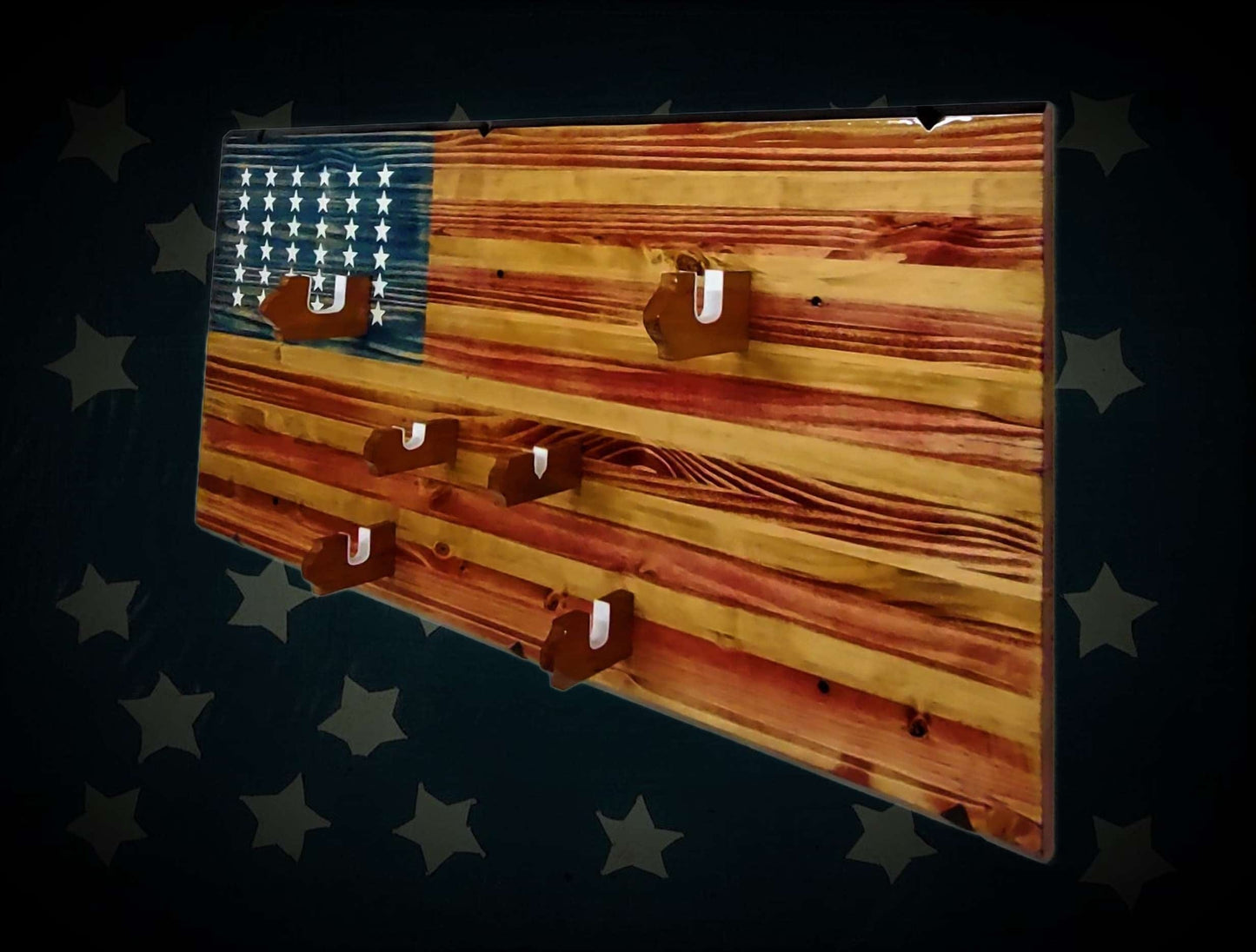 walkerwoodgifts Home & Garden Ultimate WWII 48 Star Rustic Old Glory Flag Wall Display Knotty Pine Patriotic Décor Gift FREE SHIPPING