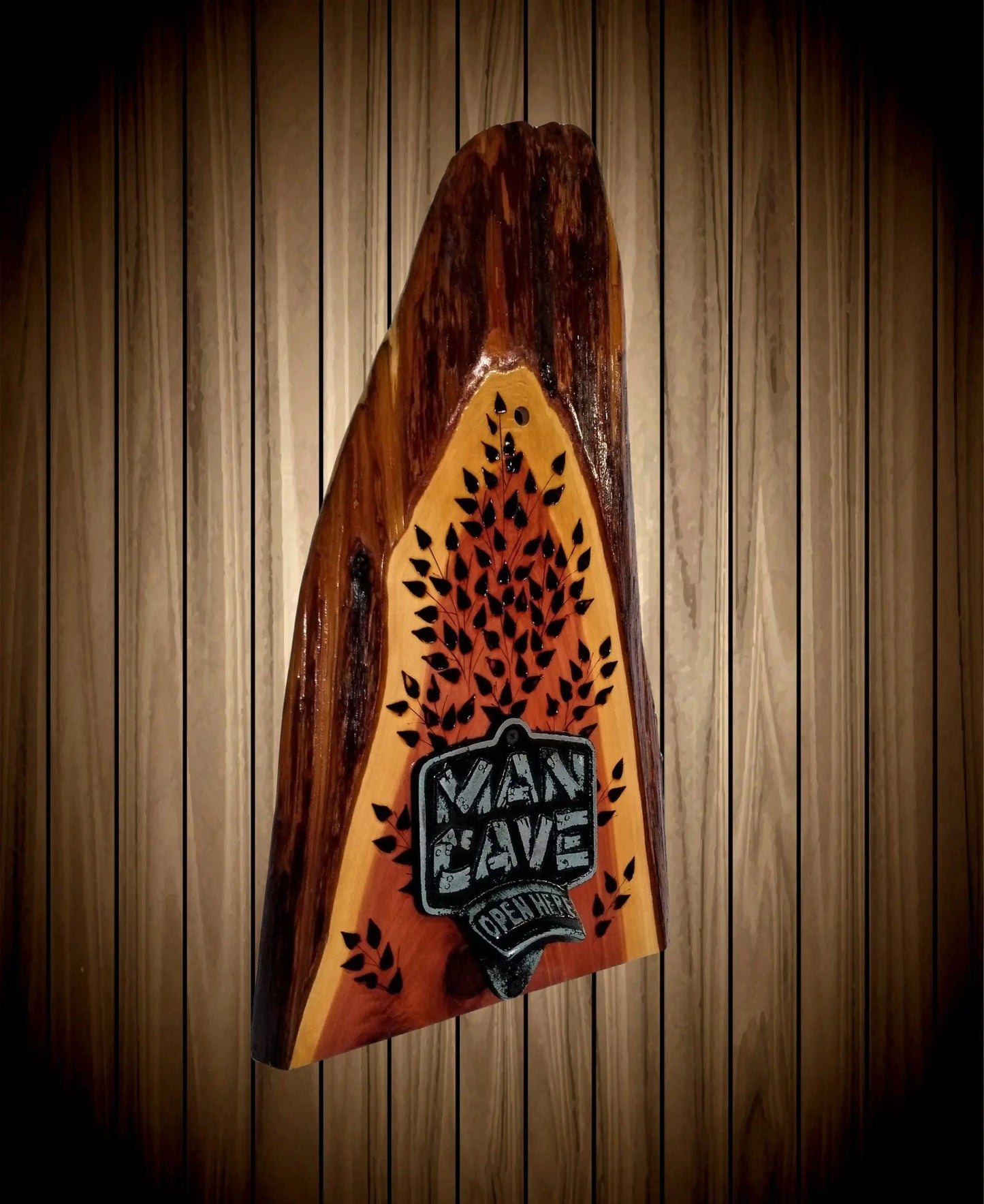 walkerwoodgifts man cave decor Man Cave Bottle Opener | Handmade Wooden Bottle Opener | Beer Bottle Opener | Man Cave Décor | Wall Mounted Bottle Opener | Bar Wall Décor