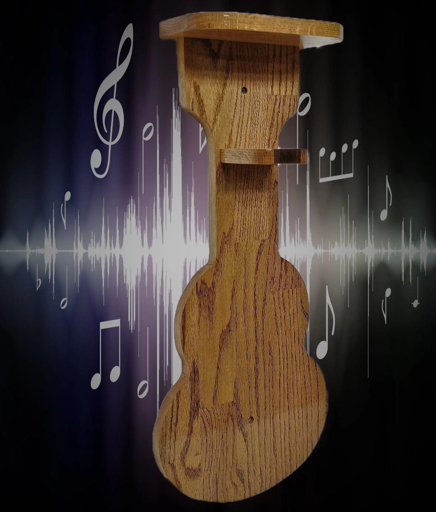 walkerwoodgifts UKULELE RACK, HANGING Shelves, Ukulele Hanger, Minimalist Ukulele Solid Oak Walnut Wall Mounted Rack And Shelf, Musical Wall Decoration