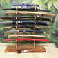 Live Edge 17 Tier Spalted Exotic Maple Katana Wakizashi Sword Stand Display Dojo Martial Arts Collectors Gift