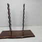 Rustic Double Sided 11 Tier Dark Walnut Sword Stand Katana Wakizashi Tanto Sword Display Stand Japanese Samurai