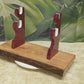Rustic Live Edge Sword and Sheath Oak Purple Heart Display Stand Samurai Military Collectors Gift
