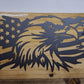 M1 Garand & KA-BAR Wall Display – Knotty Pine Faux Live Edge with Black & White American Flag