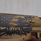 Rustic Faux Live Edge Lever Action Rifle Display | Knotty Pine Gun Rack | American Eagle Flag | Handmade Wall Mount