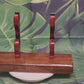 Traditional Minimalist 2 Tier Teak and Padauk Sword Display Stand Collector Gift