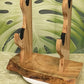 Rustic Live Edge 2 Tier Burly Ambrosia Maple and Hickory Display Stand Samurai Military Collectors Gift