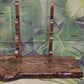 Rustic Live Edge 3 Tier Oak Zebra Wood Sword Display Stand Great Collectors Gift