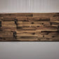 Handcrafted 2-Place Lever Action Rifle Wall Display | Acacia Wood & Eagle Flag