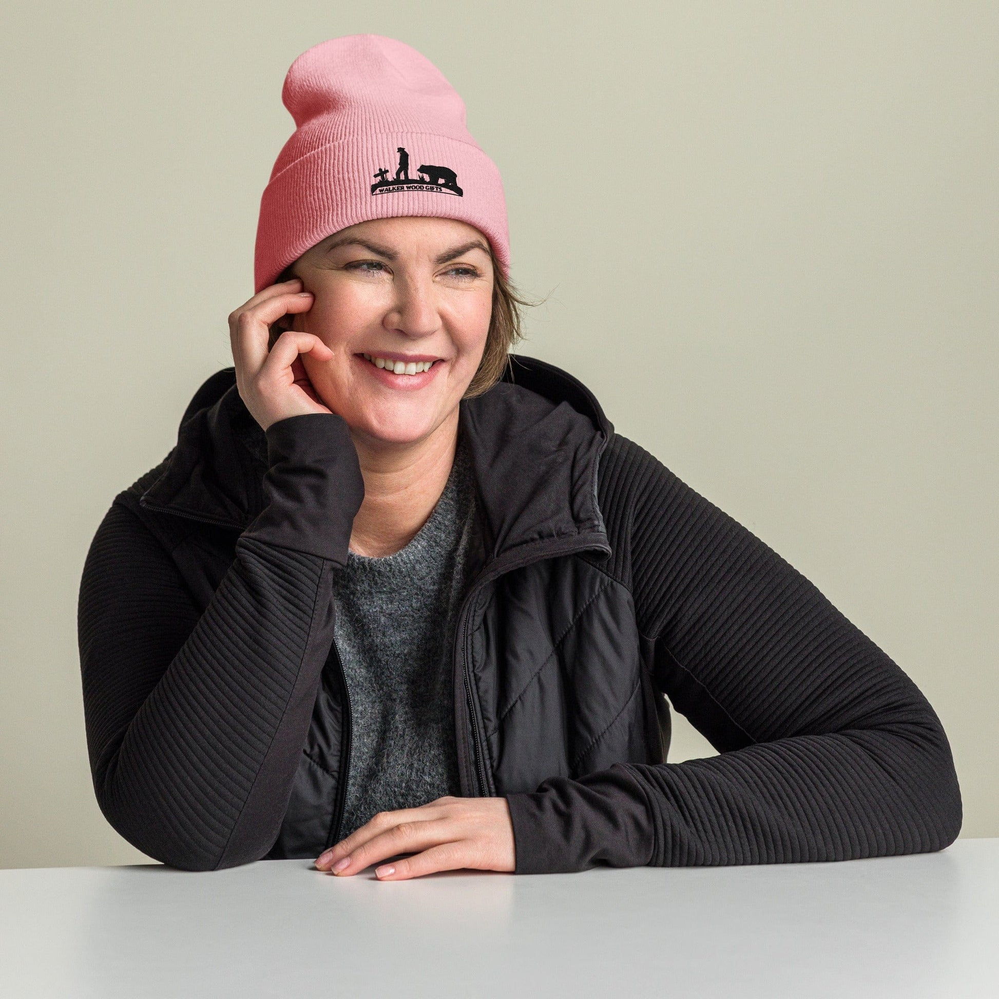 Walker Wood Gifts Baby Pink Cuffed Beanie