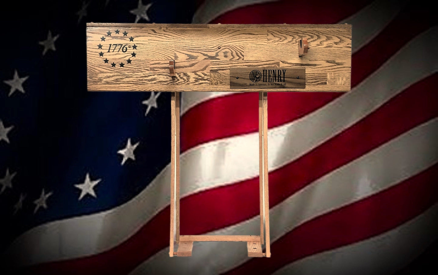 Walker Wood Gifts Bicentennial 1776 Custom Lever Action Oak Henry Rifle Stand