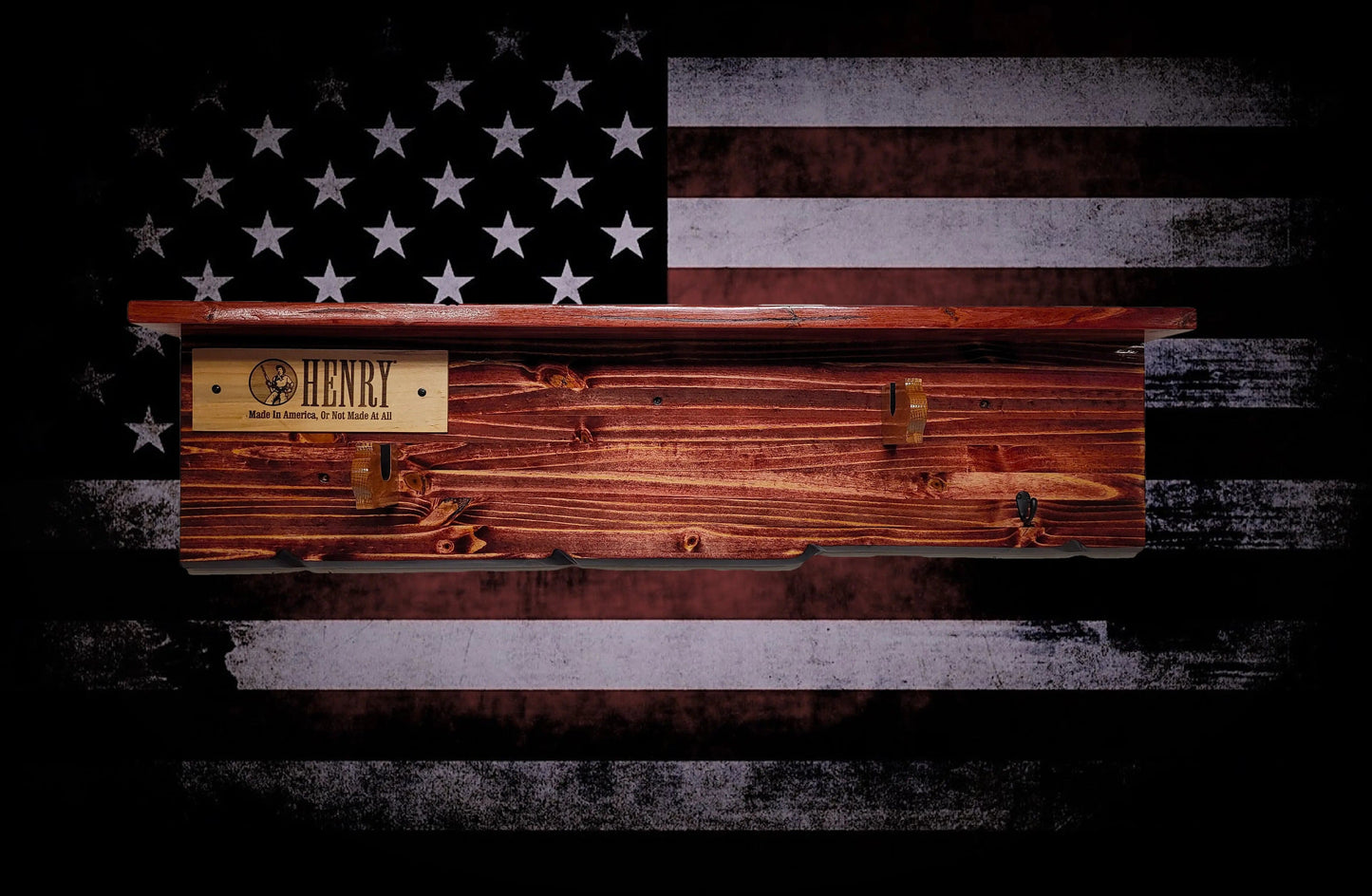 Walker Wood Gifts Gun Display Lever Action Tradition Henry Knotty Pine Rifle Gun Shelf Display Western Farmhouse Gift