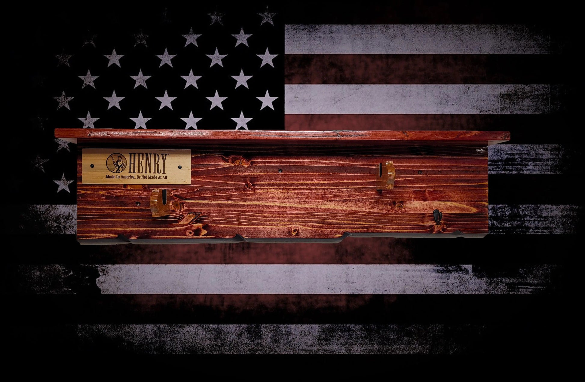 Walker Wood Gifts Gun Display Lever Action Tradition Henry Knotty Pine Rifle Gun Shelf Display Western Farmhouse Gift