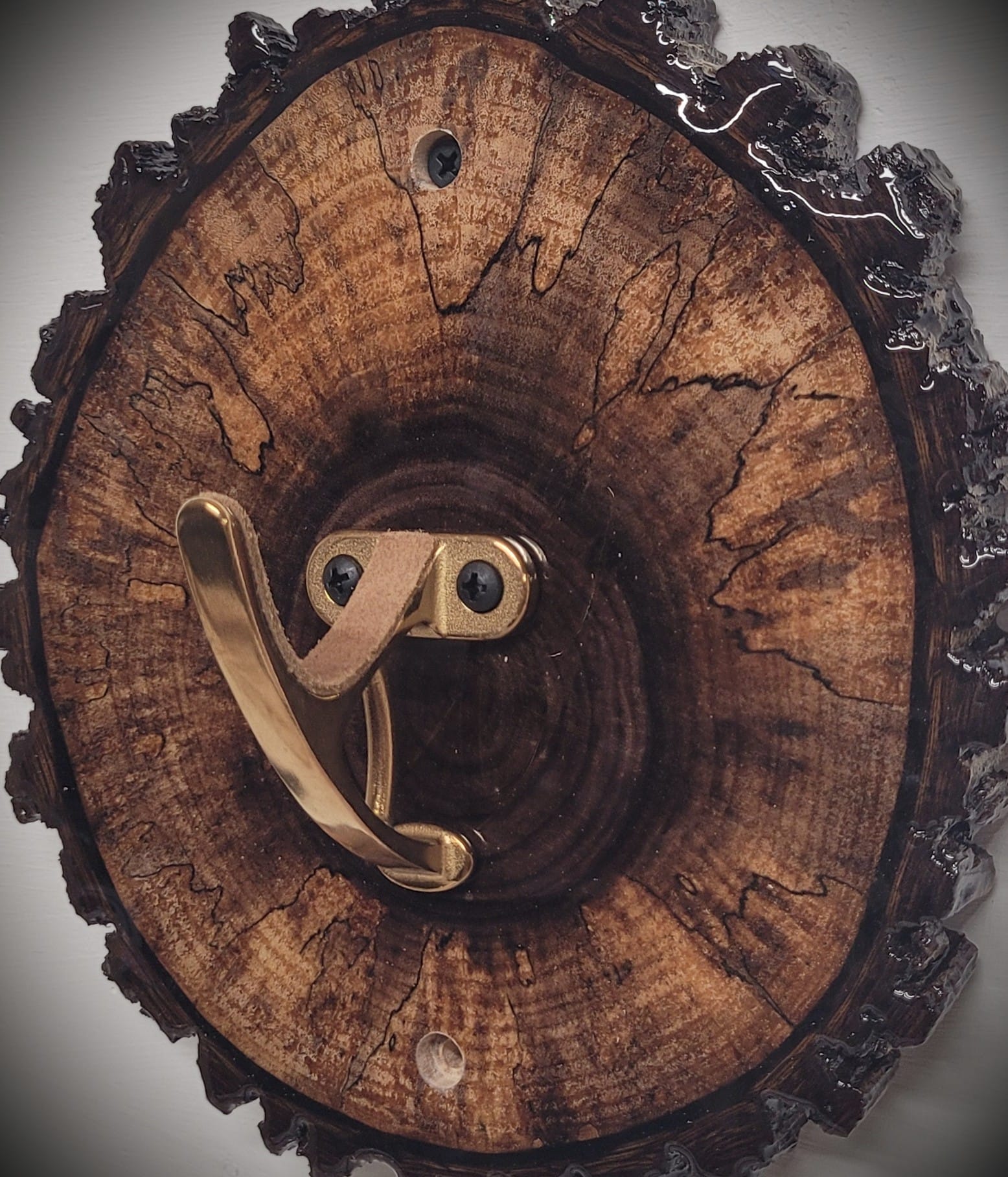 Walker Wood Gifts Gun Display Live Edge Spalted Black Walnut Rifle Display - Rustic Rifle Mount Collector Gift