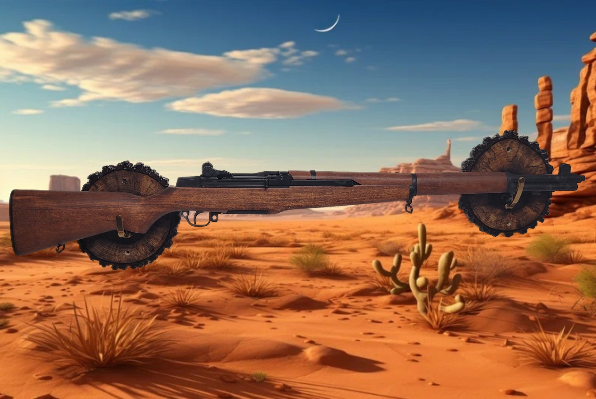 Walker Wood Gifts Gun Display Live Edge Spalted Black Walnut Rifle Display - Rustic Rifle Mount Collector Gift