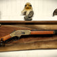 Walker Wood Gifts Gun Display Live Edge Traditional Lever Action Solid Flame Walnut Brass Eagle Rifle Display