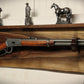 Walker Wood Gifts Gun Display Live Edge Traditional Lever Action Solid Flame Walnut Brass Eagle Rifle Display