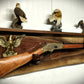 Walker Wood Gifts Gun Display Live Edge Traditional Lever Action Solid Flame Walnut Brass Eagle Rifle Display