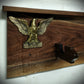 Walker Wood Gifts Gun Display Live Edge Traditional Lever Action Solid Flame Walnut Brass Eagle Rifle Display