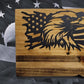Walker Wood Gifts Gun Display M1 Garand & KA-BAR Wall Display – Knotty Pine Faux Live Edge with Black & White American Flag