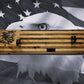 Walker Wood Gifts Gun Display M1 Garand & KA-BAR Wall Display – Knotty Pine Faux Live Edge with Black & White American Flag