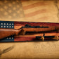 Walker Wood Gifts Gun Display M1 Garand Rifle & K-Bar Display Rack – Handcrafted Old Glory Rustic Gun Display