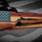 Walker Wood Gifts Gun Display M1 Garand Rifle Wall Display – Handcrafted American Flag Wood Gun Rack