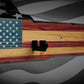 Walker Wood Gifts Gun Display M1 Garand Rifle Wall Display – Handcrafted American Flag Wood Gun Rack