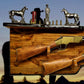 Walker Wood Gifts Gun Display RUSTIC 2 Place Lever Action Shelf Gun Display Hunting Gift Lodge Cabin Cottage Décor