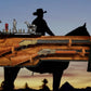 Walker Wood Gifts Gun Display RUSTIC 2 Place Lever Action Shelf Gun Display Hunting Gift Lodge Cabin Cottage Décor