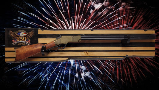Walker Wood Gifts Gun Display Rustic 250th Bicentennial Lever Action Gun Display Faux Live Edge Knotty Pine Collectors Gift