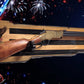 Walker Wood Gifts Gun Display Rustic 250th Bicentennial Lever Action Gun Display Faux Live Edge Pine Collectors Gift