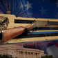 Walker Wood Gifts Gun Display Rustic 250th Freedom USA Lever Action Gun Display Blue Line Faux Live Edge Pine