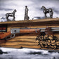Walker Wood Gifts Gun Display Rustic Faux Live Edge Knotty Pine Rifle Wall Display with Deep Shelf