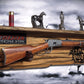 Walker Wood Gifts Gun Display Rustic Faux Live Edge Knotty Pine Rifle Wall Display with Deep Shelf