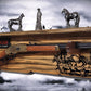 Walker Wood Gifts Gun Display Rustic Faux Live Edge Knotty Pine Rifle Wall Display with Deep Shelf