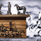 Walker Wood Gifts Gun Display Rustic Faux Live Edge Knotty Pine Rifle Wall Display with Deep Shelf