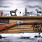 Walker Wood Gifts Gun Display Rustic Faux Live Edge Knotty Pine Rifle Wall Display with Deep Shelf