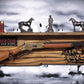 Walker Wood Gifts Gun Display Rustic Faux Live Edge Knotty Pine Rifle Wall Display with Deep Shelf